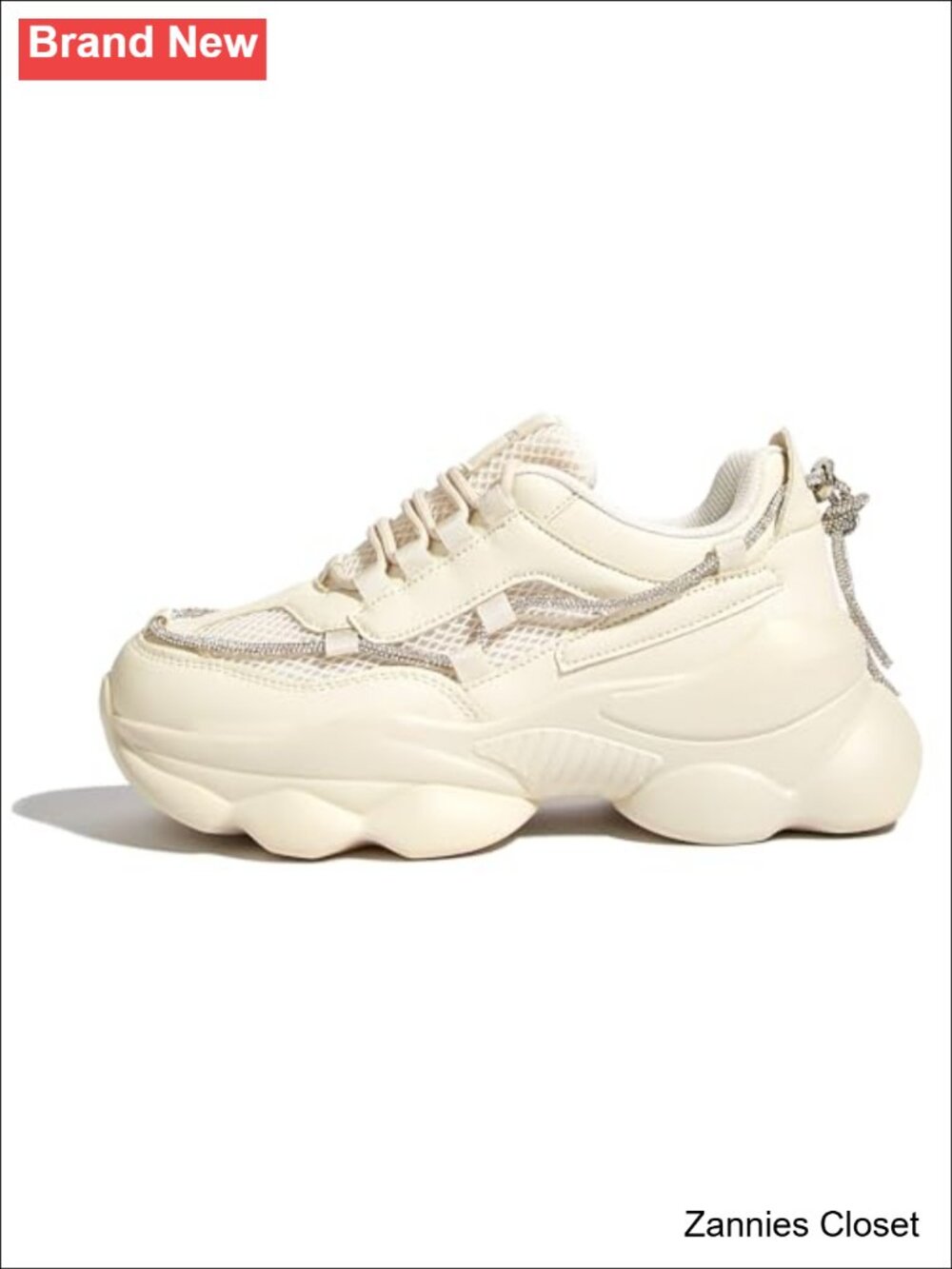 ✨ LUCKY STEP Women's Chunky Sneakers Sparkly Rhinestone Rope Platform Casual